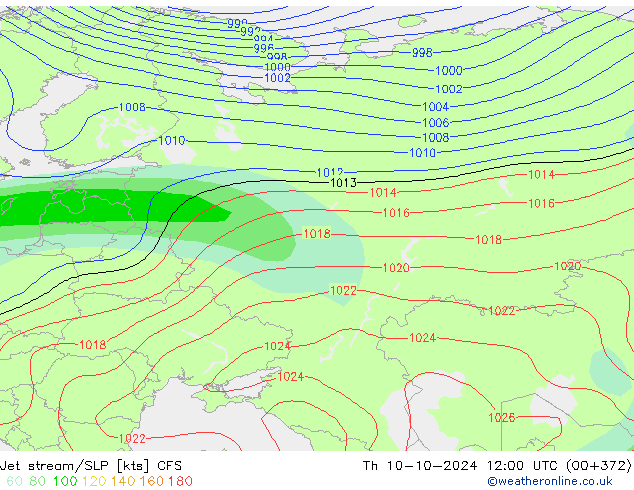 Polarjet/Bodendruck CFS Do 10.10.2024 12 UTC