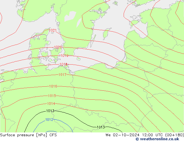 Yer basıncı CFS Çar 02.10.2024 12 UTC