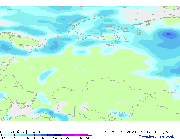 Precipitación CFS mié 02.10.2024 12 UTC