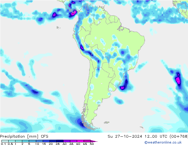 precipitação CFS Dom 27.10.2024 00 UTC