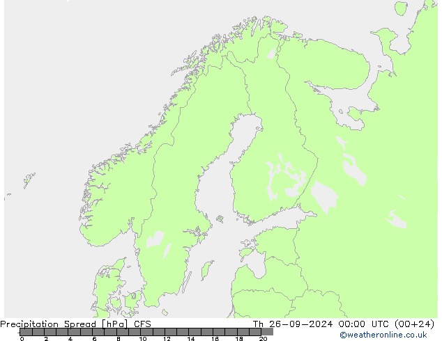 осадки Spread CFS чт 26.09.2024 00 UTC