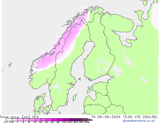 Snow accu. CFS Th 26.09.2024 12 UTC