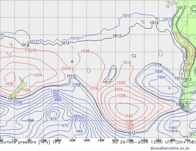 Surface pressure CFS Su 29.09.2024 12 UTC