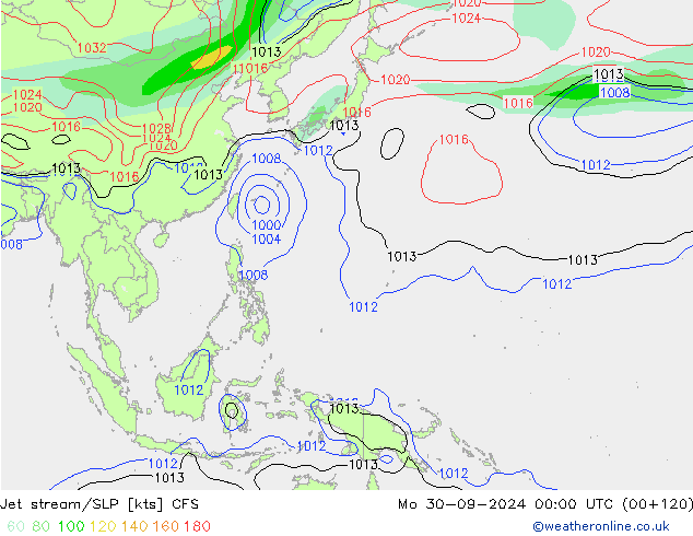 Prąd strumieniowy CFS pon. 30.09.2024 00 UTC