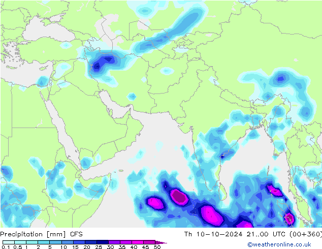 Precipitation CFS Th 10.10.2024 00 UTC