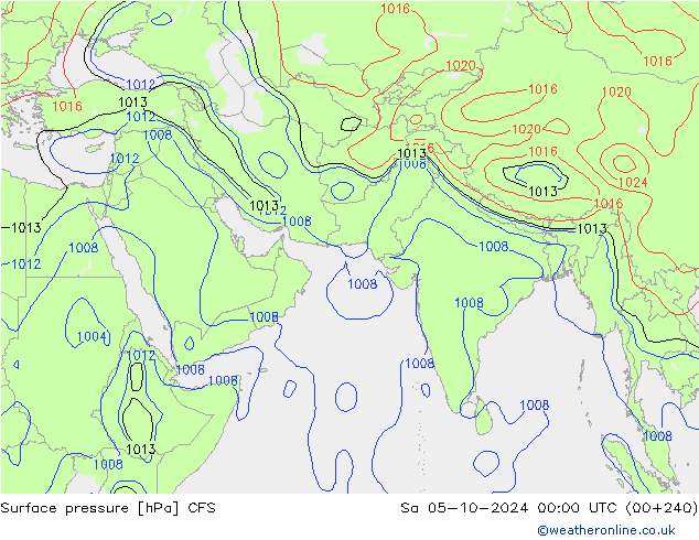 Surface pressure CFS Sa 05.10.2024 00 UTC