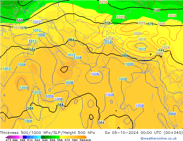 Thck 500-1000hPa CFS so. 05.10.2024 00 UTC