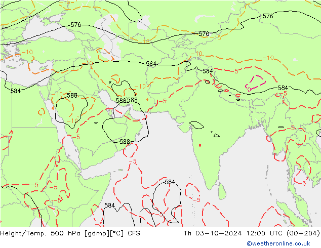 Height/Temp. 500 hPa CFS Čt 03.10.2024 12 UTC