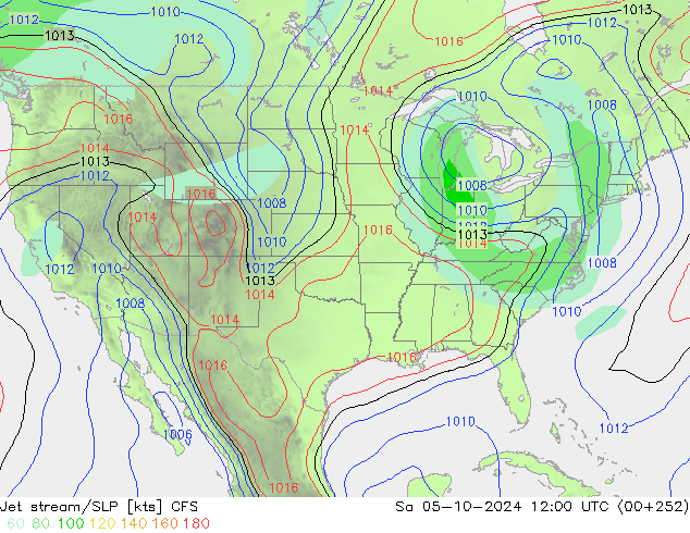 Jet stream/SLP CFS Sa 05.10.2024 12 UTC