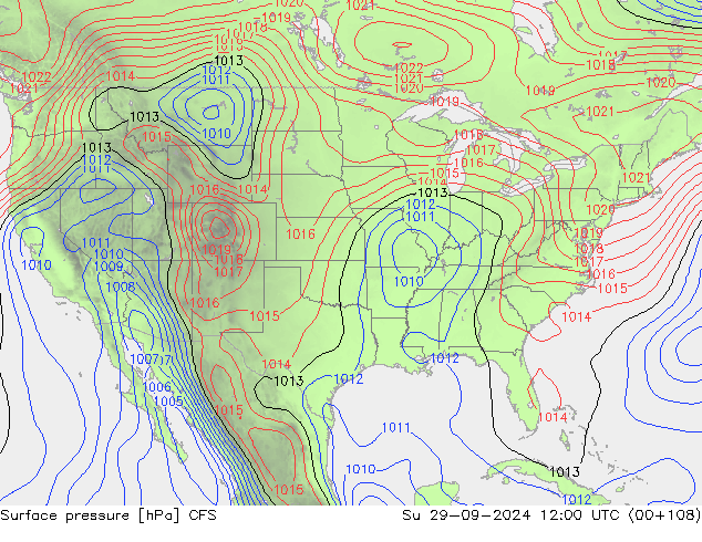 pressão do solo CFS Dom 29.09.2024 12 UTC