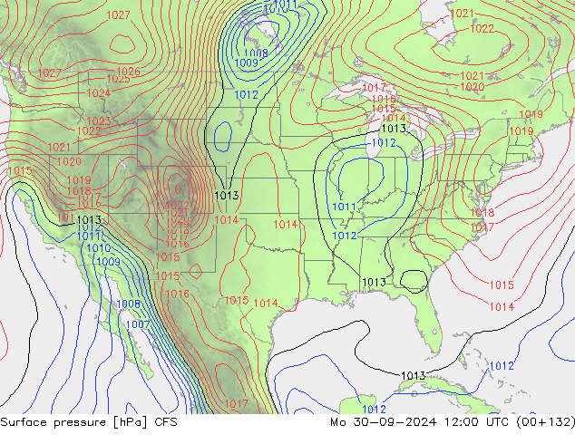 приземное давление CFS пн 30.09.2024 12 UTC