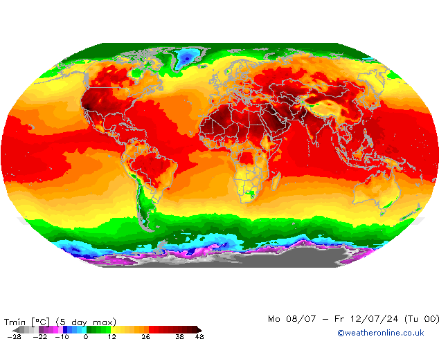 Min.temperatuur (2m) CFS wo 03.07.2024 00 UTC