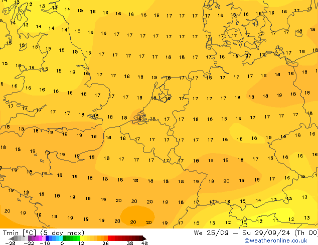 Temperature Low (2m) CFS Fr 20.09.2024 00 UTC