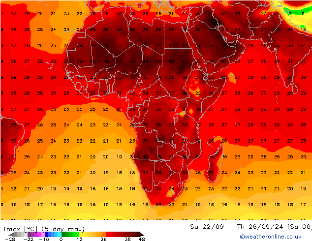 temperatura máx. (2m) CFS Seg 23.09.2024 12 UTC