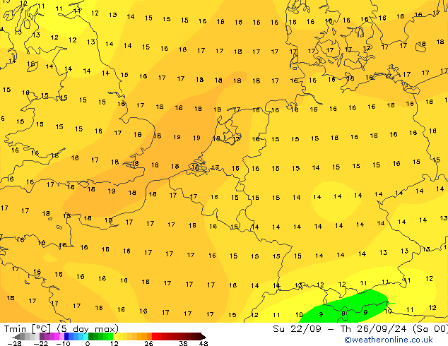 Temperature Low (2m) CFS Sa 28.09.2024 00 UTC