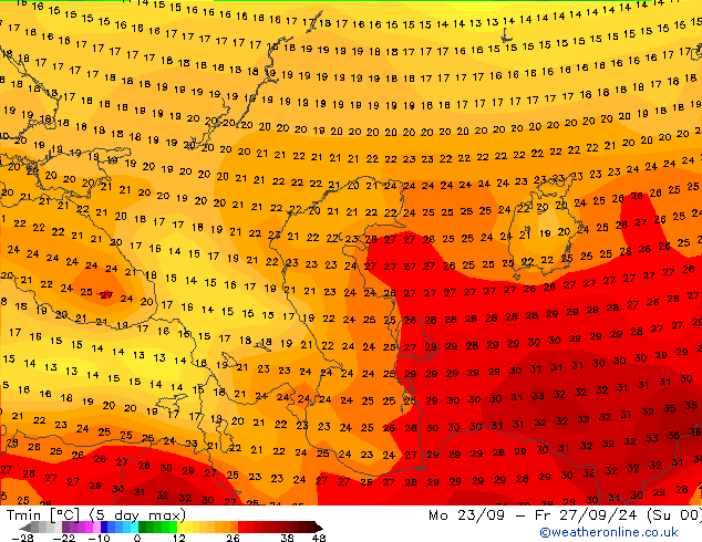 Temperature Low (2m) CFS Tu 08.10.2024 00 UTC