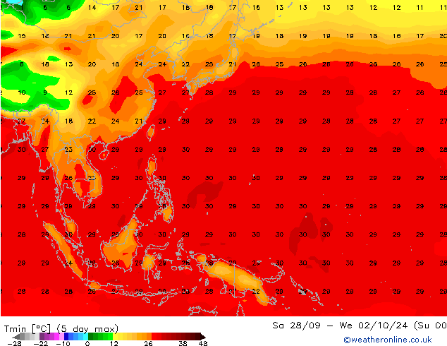 Temperature Low (2m) CFS Fr 11.10.2024 00 UTC