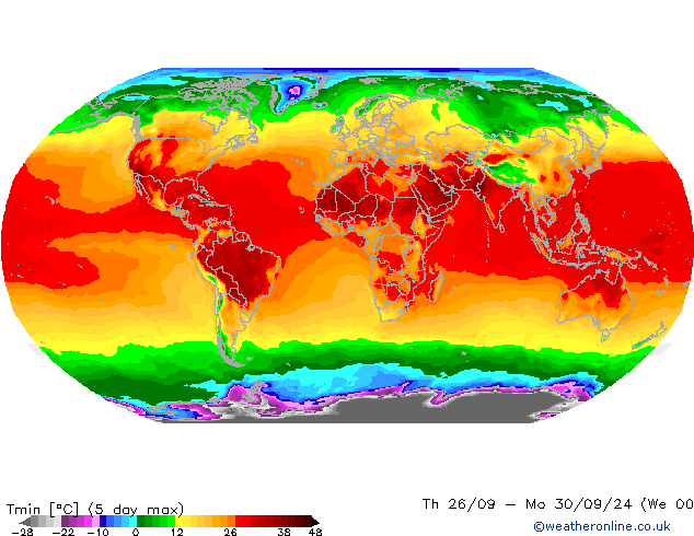 Temperature Low (2m) CFS Th 26.09.2024 00 UTC