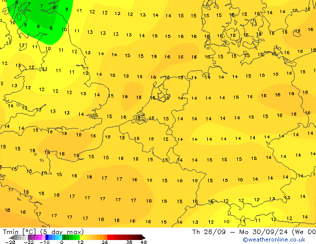 Temperature Low (2m) CFS Sa 28.09.2024 00 UTC