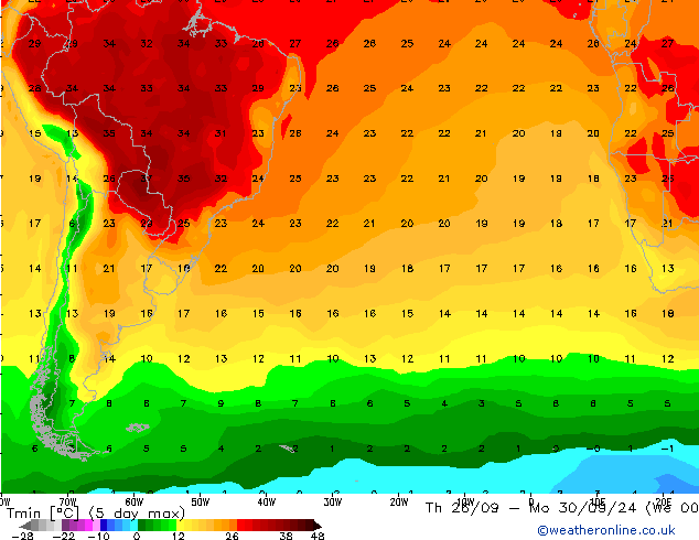 Temperature Low (2m) CFS Mo 07.10.2024 00 UTC