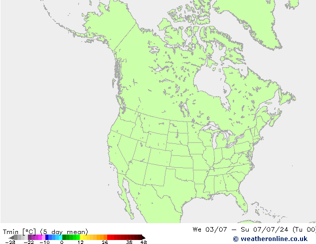 Temperature Low (2m) CFS 星期二 02.07.2024 12 UTC