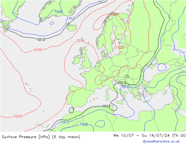 Luchtdruk (Grond) CFS vr 05.07.2024 00 UTC