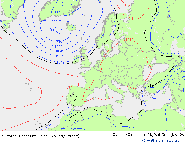 地面气压 CFS 星期二 06.08.2024 00 UTC