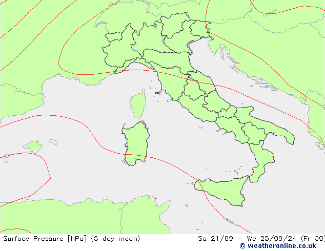 Yer basıncı CFS Çar 25.09.2024 00 UTC