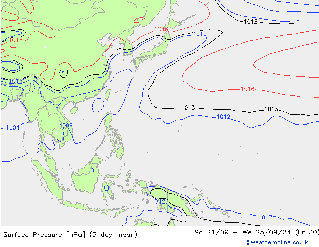 Atmosférický tlak CFS Ne 06.10.2024 12 UTC