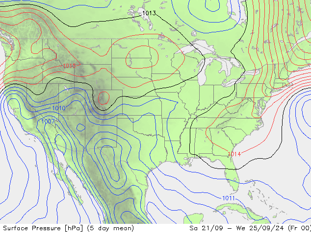 pressão do solo CFS Qua 25.09.2024 12 UTC