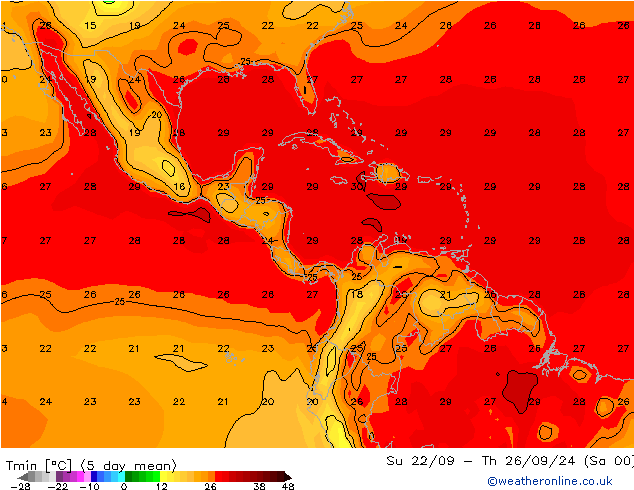 temperatura mín. (2m) CFS Sáb 21.09.2024 12 UTC