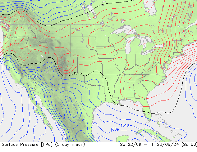 Pressione al suolo CFS mer 25.09.2024 00 UTC