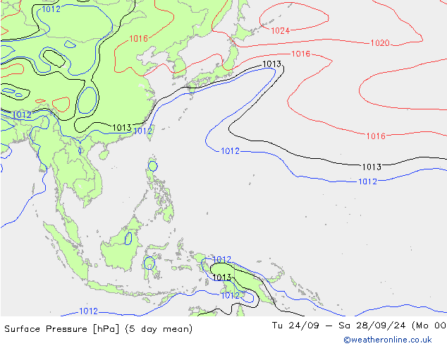 Surface pressure CFS Tu 01.10.2024 12 UTC