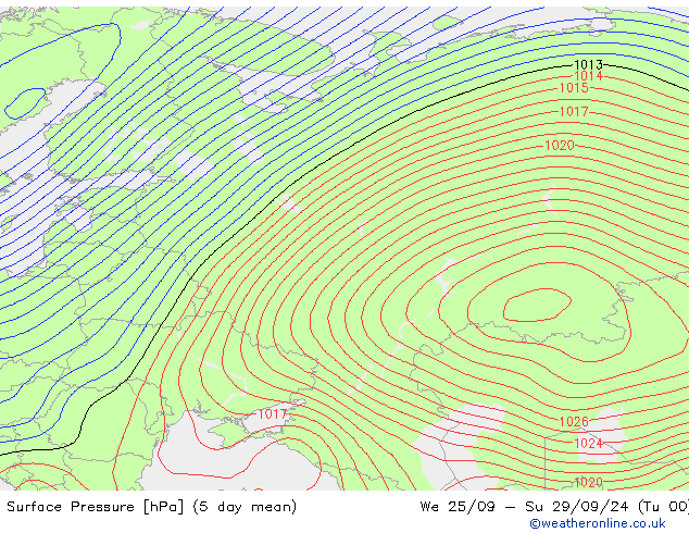 Presión superficial CFS vie 27.09.2024 00 UTC