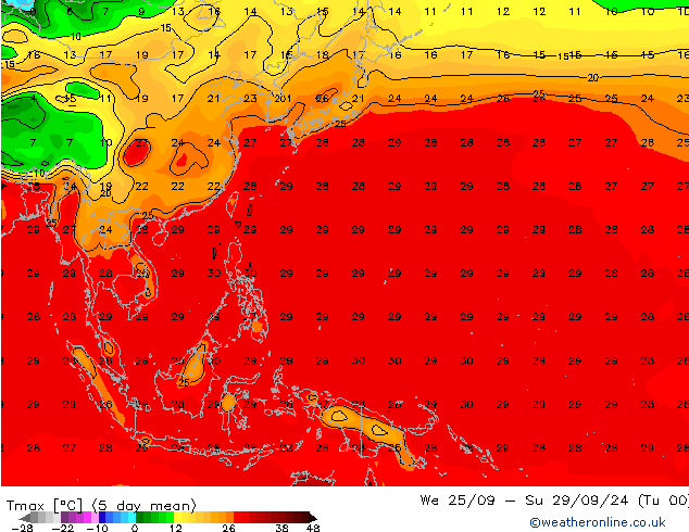 Темпер. макс 2т CFS Вс 29.09.2024 00 UTC