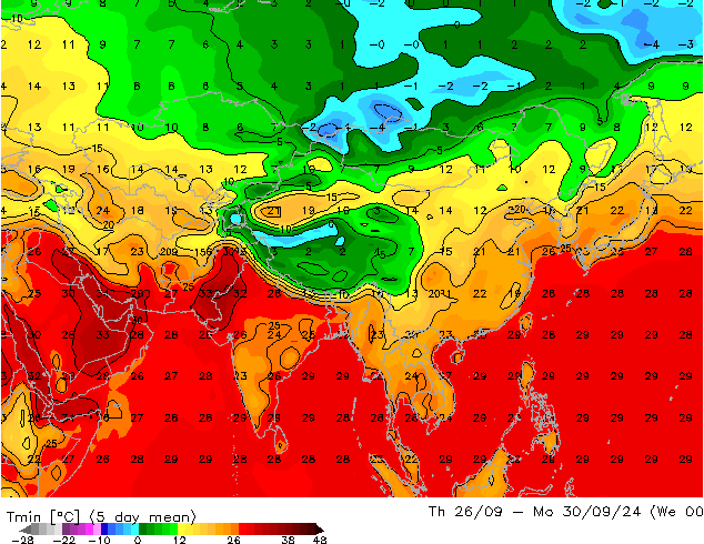 Temperature Low (2m) CFS Tu 01.10.2024 00 UTC