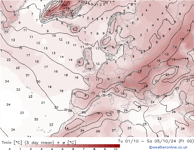 Temperature Low (2m) CFS Mo 30.09.2024 00 UTC