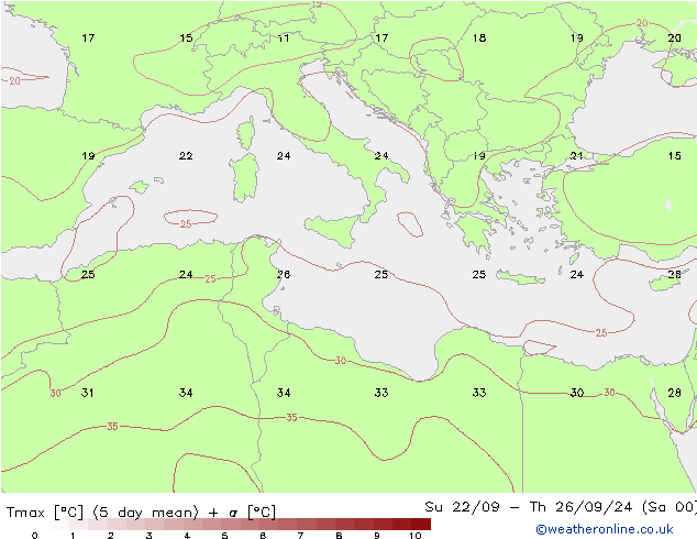 Temperature High (2m) CFS Fr 27.09.2024 00 UTC