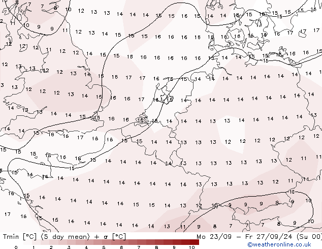 temperatura mín. (2m) CFS Qui 24.10.2024 00 UTC