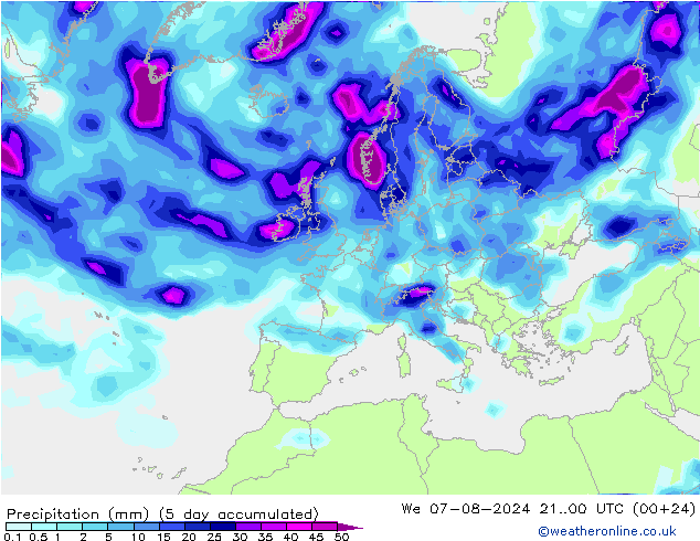 Neerslag CFS di 13.08.2024 12 UTC