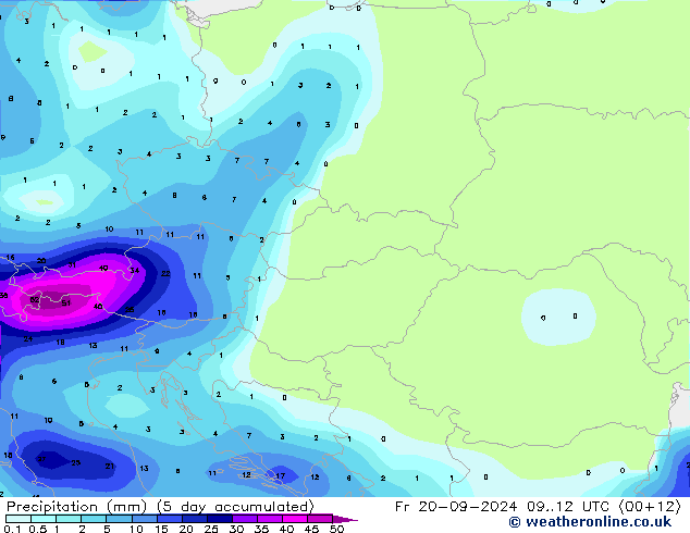 Srážky CFS Út 24.09.2024 00 UTC