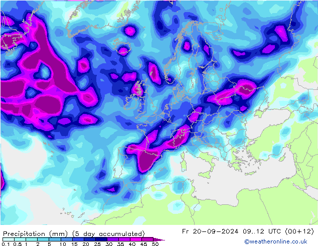 Precipitazione CFS ven 20.09.2024 12 UTC