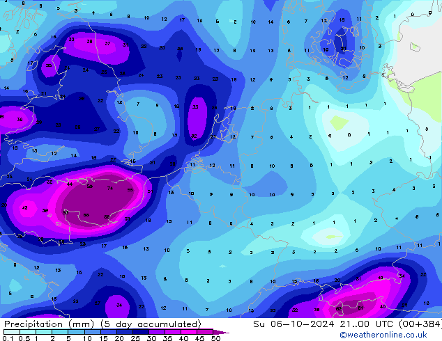 Précipitation CFS sam 21.09.2024 00 UTC