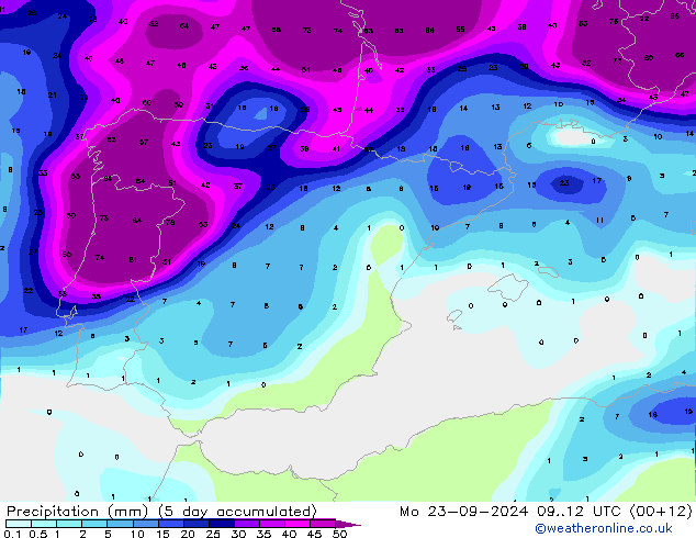 Precipitación CFS mié 09.10.2024 00 UTC