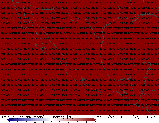 Min.temperatuur (2m) CFS za 03.08.2024 00 UTC