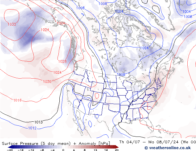 地面气压 CFS 星期四 04.07.2024 00 UTC