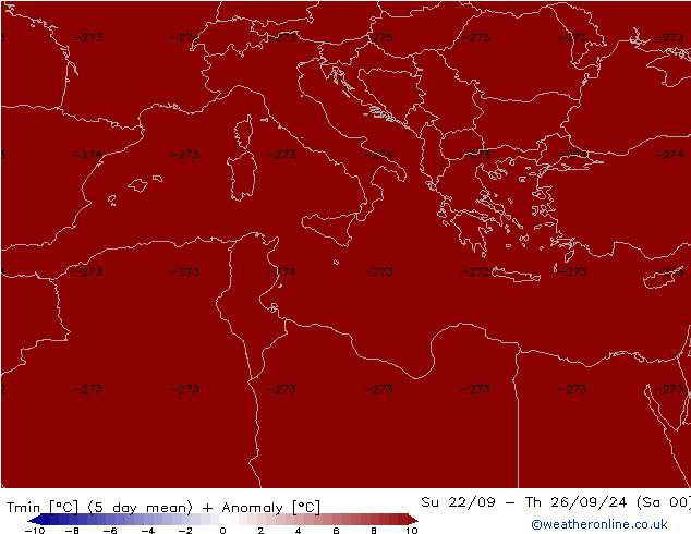 Minumum Değer (2m) CFS Pzt 23.09.2024 12 UTC