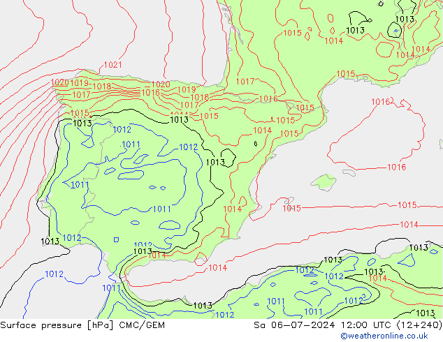 pression de l'air CMC/GEM sam 06.07.2024 12 UTC