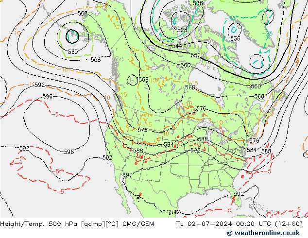 Hoogte/Temp. 500 hPa CMC/GEM di 02.07.2024 00 UTC