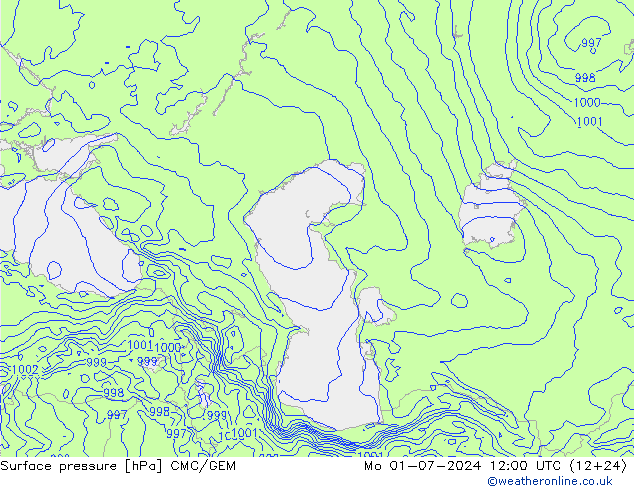 Luchtdruk (Grond) CMC/GEM ma 01.07.2024 12 UTC